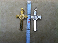 Load image into Gallery viewer, Benedictine Crucifix, silver ox or gold tone, abt 1.5 in tall