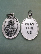 Load image into Gallery viewer, St. Veronica silver oxide holy medal