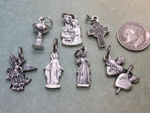 Load image into Gallery viewer, Catholic charms - Eucharist, St Michael the Archangel, OL of Grace, Divine Mercy, Celtic Cross, Sacred & Immaculate Hearts, Holy Family