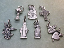 Load image into Gallery viewer, Catholic charms - Eucharist, St Michael the Archangel, OL of Grace, Divine Mercy, Celtic Cross, Sacred & Immaculate Hearts, Holy Family