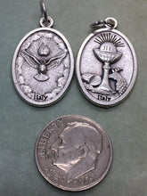 Load image into Gallery viewer, Choice -- Eucharist w Holy Spirit OR Sacred Heart OR Holy Family holy medal