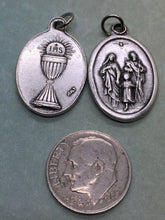 Load image into Gallery viewer, Choice -- Eucharist w Holy Spirit OR Sacred Heart OR Holy Family holy medal