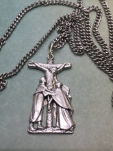 Load image into Gallery viewer, Crucifixion scene silver oxide pendant necklace