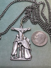 Load image into Gallery viewer, Crucifixion scene silver oxide pendant necklace