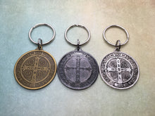 Load image into Gallery viewer, St. Benedict medal key ring