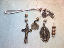 Load image into Gallery viewer, St. Benedict Home blessing cord, white w bronze finish