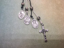 Load image into Gallery viewer, Impossible Situations Blessing Cord, aka Catholic Door Hanger. St Jude, St Rita of Cassia, St Philomena, Crucifix