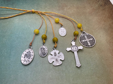 Load image into Gallery viewer, St. Benedict Protection from Evil Catholic Door Hanger. Assorted Colors.