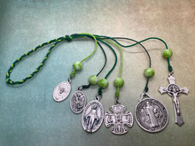 Load image into Gallery viewer, St. Benedict Protection from Evil Catholic Door Hanger. Assorted Colors.