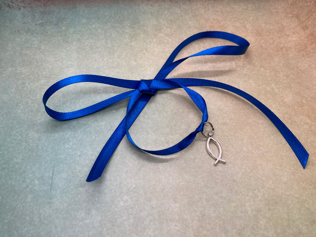 Ankle Ribbon with Ichthus for evil spirit protection for Children
