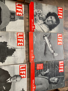 lot (9) 1940’s LIFE magazines