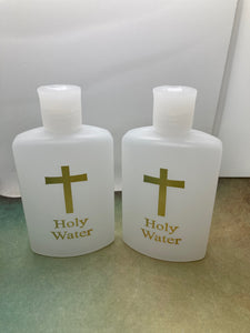 2 Holy Water Bottles - plastic - 4 oz