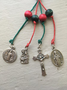 St. Benedict home or car blessing cord. Christmas ornament.