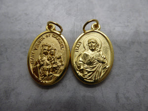 Our Lady of Mount Carmel holy medal w the Sacred Heart of Jesus