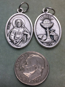 Choice -- Eucharist w Holy Spirit OR Sacred Heart OR Holy Family holy medal