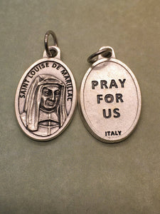 St. Louise de Marillac silver oxide holy medal