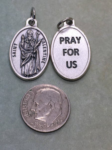 St. Valentine holy medal - Catholic saint - patron of bee keepers, engaged couples, happy marriages, love, greetings, against fainting