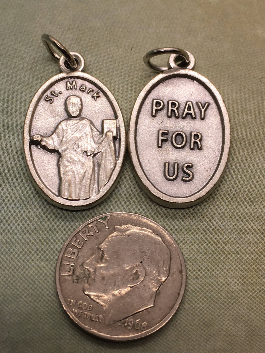 St. Mark the Evangelist (died 68) silver oxide holy medal