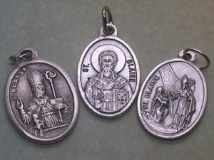 St. Blaise silver oxide holy medal - 3 styles