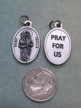 Load image into Gallery viewer, St. Cecilia silver oxide holy medal, 2 styles
