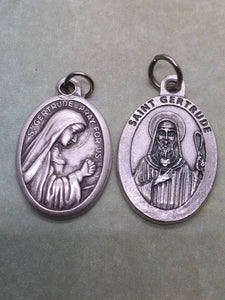 St. Gertrude the Great (1256-1302) holy medal
