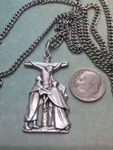 Load image into Gallery viewer, Crucifixion scene silver oxide pendant necklace

