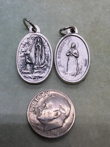 St. Bernadette (1844-1879) & Our Lady of Lourdes holy medal
