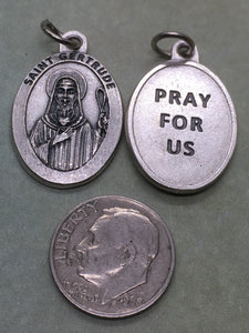 St. Gertrude the Great (1256-1302) holy medal
