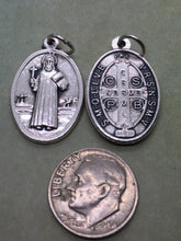 Load image into Gallery viewer, St. Benedict of Nursia (c.480-547) oval holy medal, 3 styles
