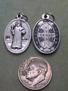 St. Benedict of Nursia (c.480-547) oval holy medal, 3 styles