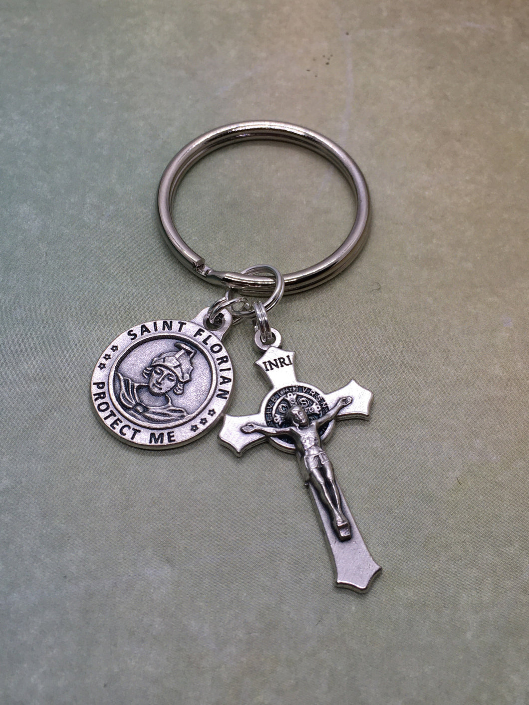 St. Florian fire fighter key ring