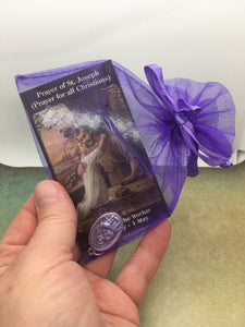 St. Joseph the Worker prayer card and holy medal gift set
